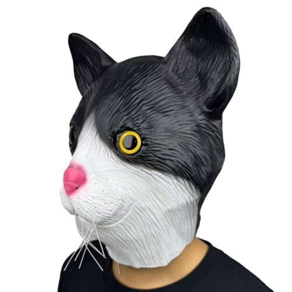 8342 Cat Mask Latex Full Face Cute Funny Animal Mask for Halloween